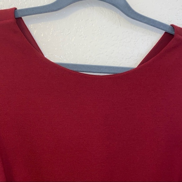 Carmen Marc Valvo Dark Red Midi Dress - Picture 15 of 16